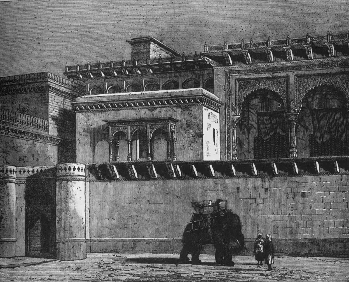 Framed Print : Courtyard of the Palace of Govindghur, c1891. Creator: James Grant Framed Print : Courtyard of the Palace of Govindghur, c1891. Creator: James Grant