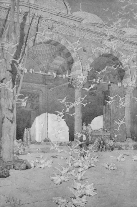 Framed Print : The Courtyard of the Pigeons Mosque, 1913 Framed Print : The Courtyard of the Pigeons Mosque, 1913