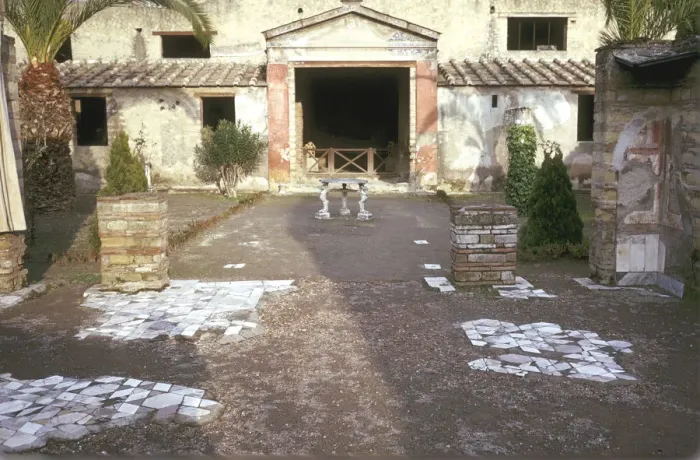 Framed Print : Courtyard at the Roman Villa, the House of the Stags, Herculaneum, Italy Framed Print : Courtyard at the Roman Villa, the House of the Stags, Herculaneum, Italy