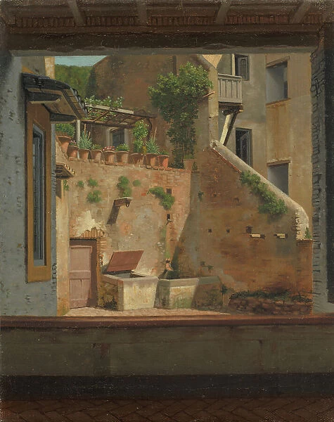 A Courtyard in Rome, 1825-1831. Creator: Martinus Rorbye