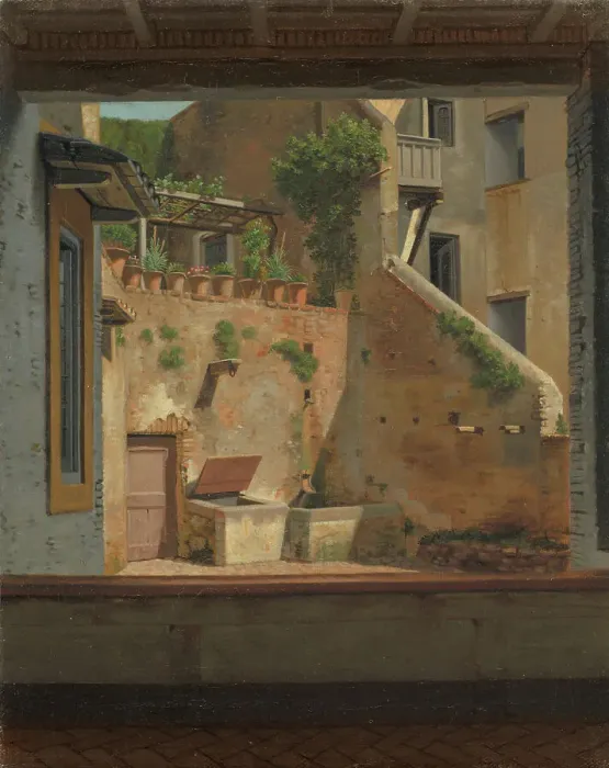 Framed Print : A Courtyard in Rome, 1825-1831. Creator: Martinus Rorbye Framed Print : A Courtyard in Rome, 1825-1831. Creator: Martinus Rorbye