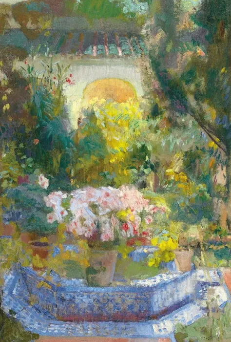 Framed Print : The Courtyard of the Sorolla House. Artist: Sorolla y Bastida, Joaquin (1863-1923) Framed Print : The Courtyard of the Sorolla House. Artist: Sorolla y Bastida, Joaquin (1863-1923)