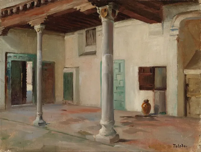 Framed Print : Courtyard in Toledo, 1881. Creator: Albert Edelfelt Framed Print : Courtyard in Toledo, 1881. Creator: Albert Edelfelt