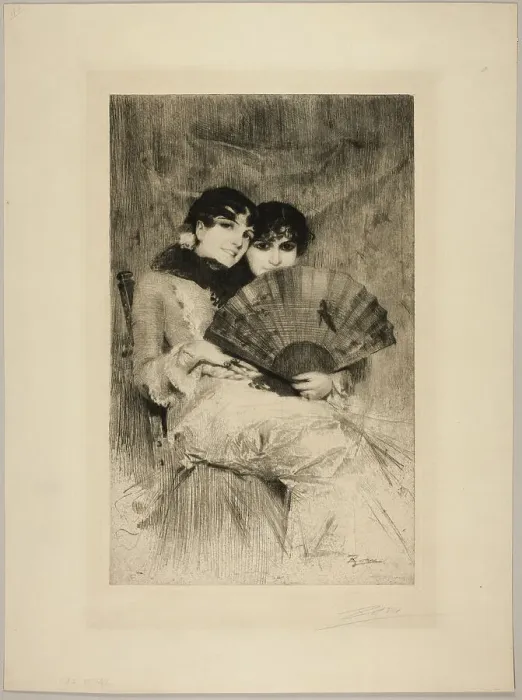 Framed Print : The Cousins, 1883. Creator: Anders Leonard Zorn Framed Print : The Cousins, 1883. Creator: Anders Leonard Zorn