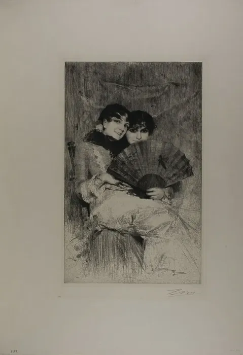 Framed Print : The Cousins, 1883. Creator: Anders Leonard Zorn Framed Print : The Cousins, 1883. Creator: Anders Leonard Zorn