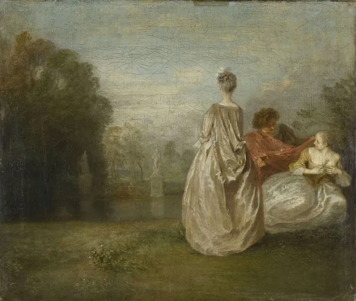 Framed Print : The Two Cousins (Les Deux Cousines). Artist: Watteau, Jean Antoine (1684-1721) Framed Print : The Two Cousins (Les Deux Cousines). Artist: Watteau, Jean Antoine (1684-1721)
