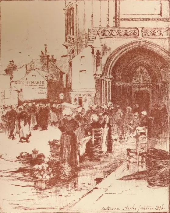 Framed Print : Coutances, 1896, (1897). Artist: Charles John Watson Framed Print : Coutances, 1896, (1897). Artist: Charles John Watson
