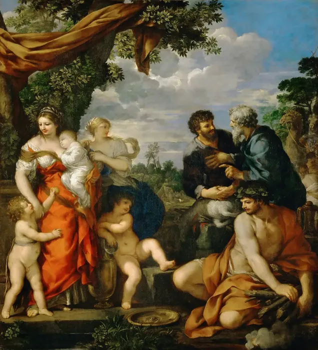 Framed Print : Covenant between Jacob and Laban, 1630-1635. Creator: Cortona, Pietro da (1596-1669) Framed Print : Covenant between Jacob and Laban, 1630-1635. Creator: Cortona, Pietro da (1596-1669)