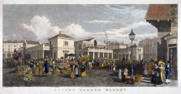 Framed Print : Covent Garden Market, Westminster, London, 1827. Artist: Frederick James Havell Framed Print : Covent Garden Market, Westminster, London, 1827. Artist: Frederick James Havell