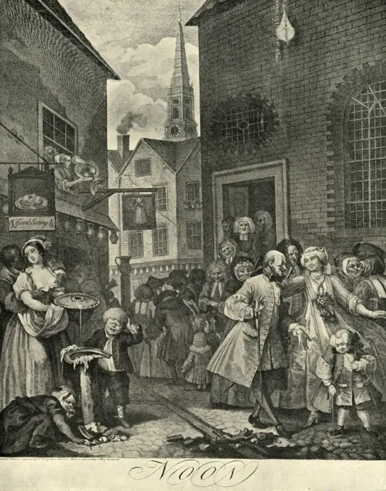 Framed Print : Covent Garden at Mid-Day, 1738, (1925). Creator: William Hogarth Framed Print : Covent Garden at Mid-Day, 1738, (1925). Creator: William Hogarth