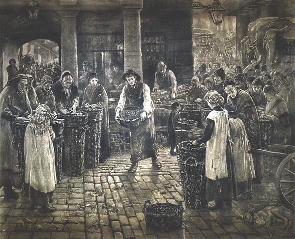 Covent Garden Scene - Women Workers Standing, c1862-1935