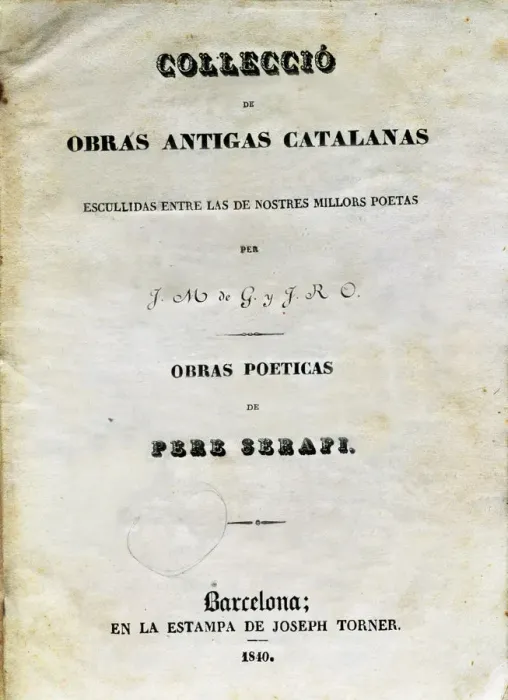 Framed Print : Cover of the book Poetic Works (Book first of loves) by Pere Serafi, printed Framed Print : Cover of the book Poetic Works (Book first of loves) by Pere Serafi, printed