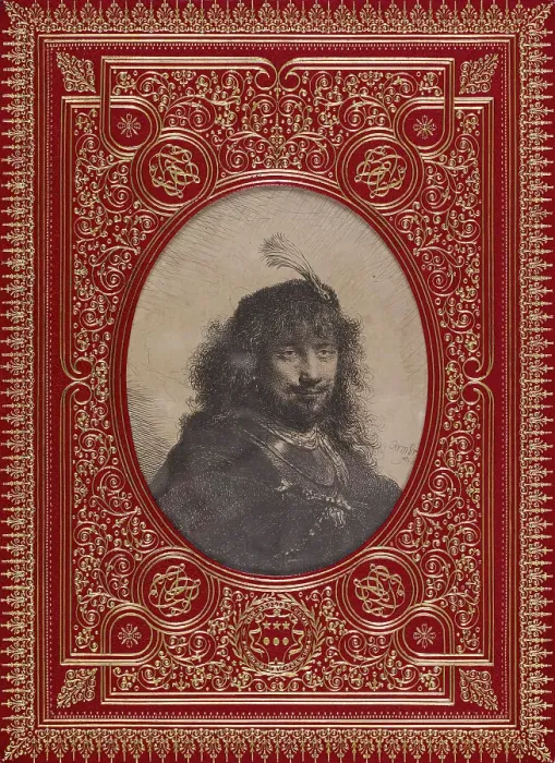 Framed Print : Cover of a book of prints by Rembrandt, 1900. Creator: Léon Gruel Framed Print : Cover of a book of prints by Rembrandt, 1900. Creator: Léon Gruel