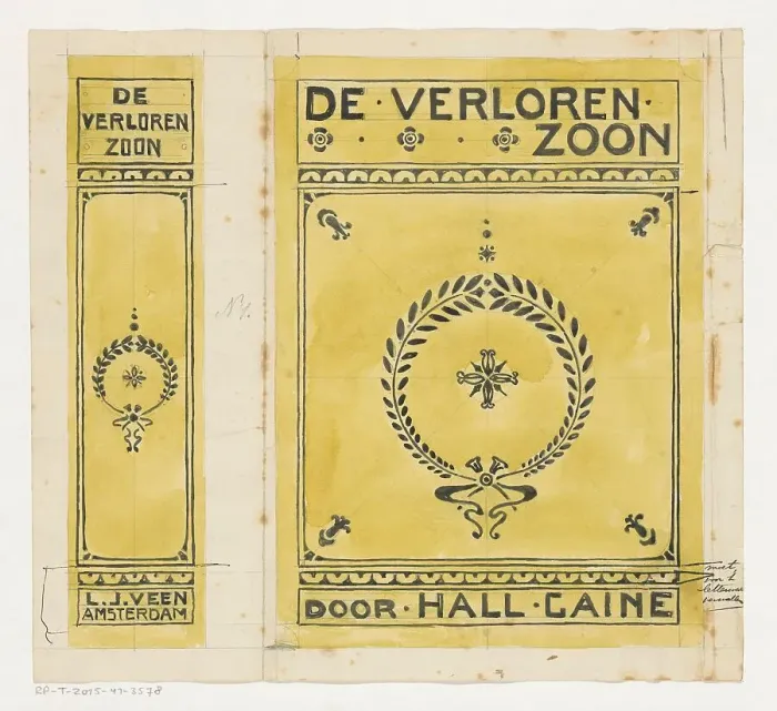 Framed Print : Cover design for: Hall Caine, The Lost Son (The Prodigal Son), c. 1904-1919, 1904-c.1919 or earlier. Creator: Anon Framed Print : Cover design for: Hall Caine, The Lost Son (The Prodigal Son), c. 1904-1919, 1904-c.1919 or earlier. Creator: Anon