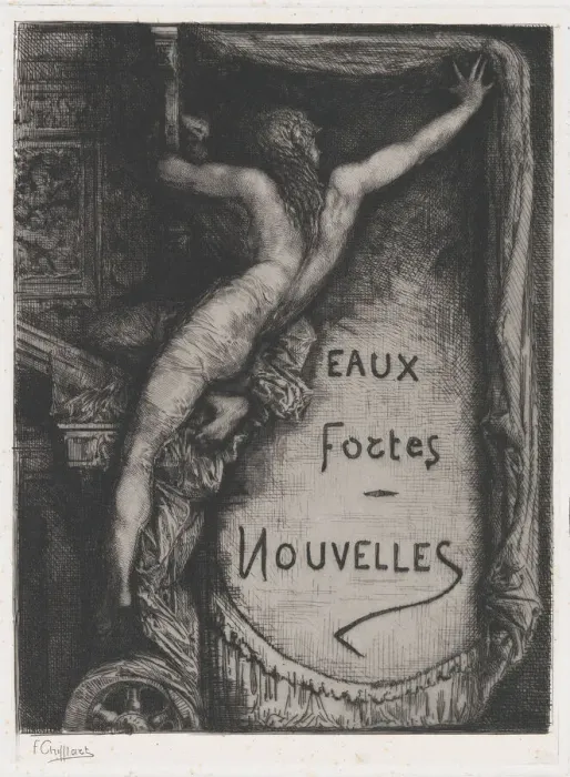 Framed Print : Cover for Eaux Fortes Nouvelles, late 19th century. Creator