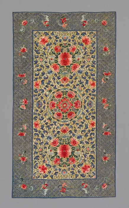 Framed Print : Cover (Furnishing Fabric), China, Qing dynasty (1644-1911), 1875 / 1900. Creator: Unknown Framed Print : Cover (Furnishing Fabric), China, Qing dynasty (1644-1911), 1875 / 1900. Creator: Unknown