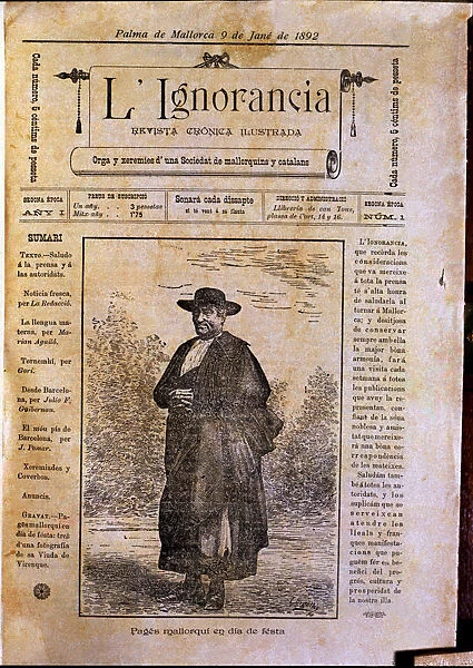 Cover of the humorous magazine La Ignorancia, which appeared in Palma between 1879 - 1883, No