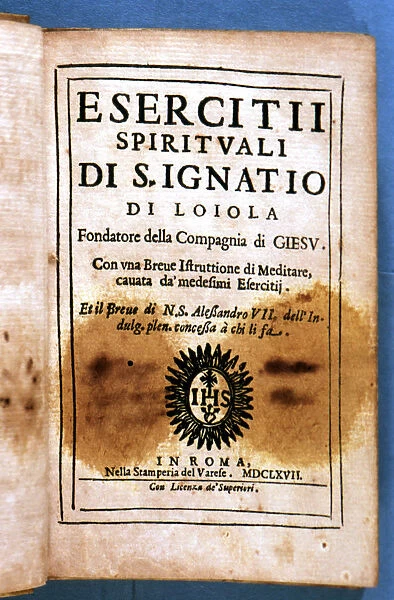 Cover of the Italian edition Esercitti spirituali di San Ignatio di Loyola, printed in Rome