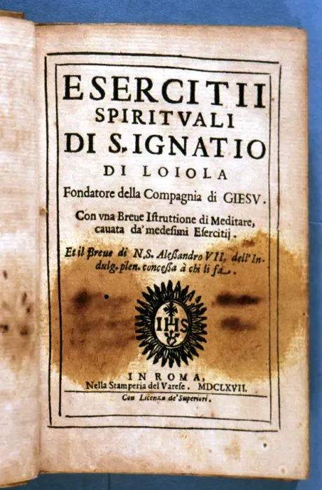 Framed Print : Cover of the Italian edition Esercitti spirituali di San Ignatio di Loyola, printed in Rome