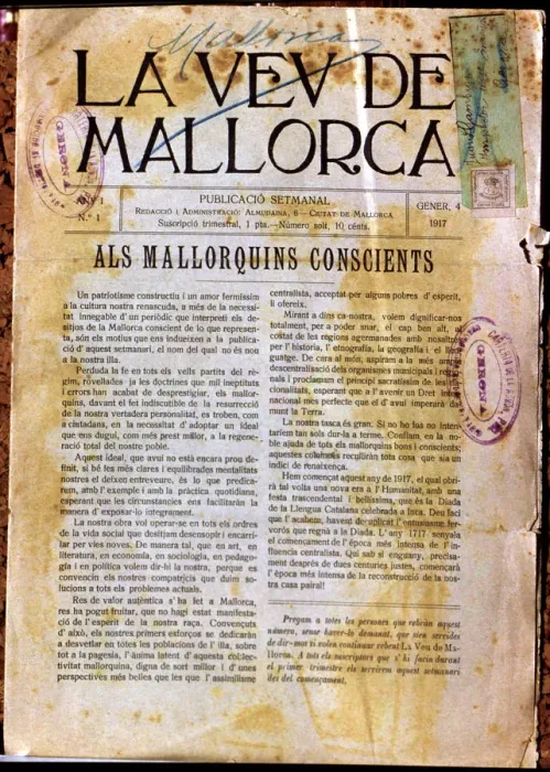 Framed Print : Cover of La Veu de Mallorca, Year 1, No. 1, 1917 Framed Print : Cover of La Veu de Mallorca, Year 1, No. 1, 1917