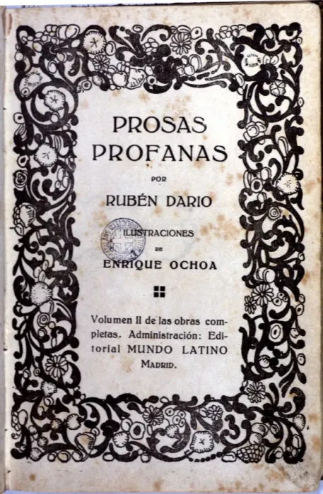 Framed Print : Cover of the play Prosas Profanas
