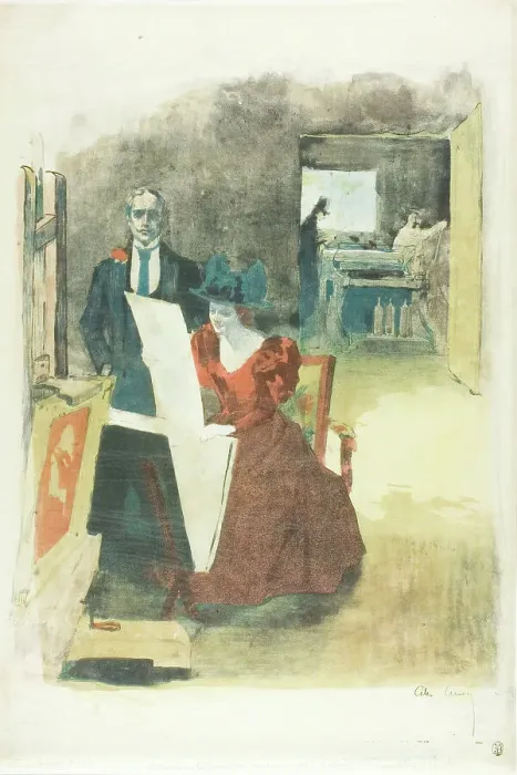 Framed Print : Cover for the portfolio, The Painters-Lithographers (Les Peintres Lithographes), 1892. Creator: Alexandre Lunois Framed Print : Cover for the portfolio, The Painters-Lithographers (Les Peintres Lithographes), 1892. Creator: Alexandre Lunois