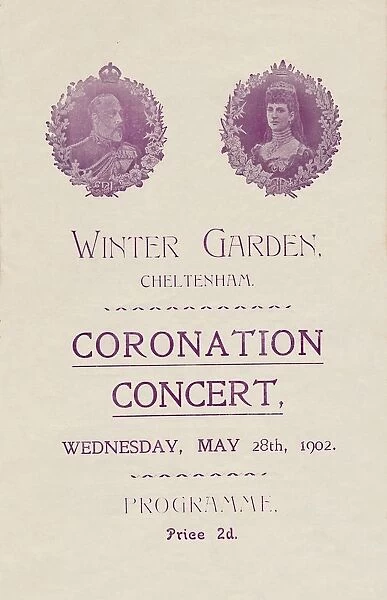Cover of programme for a Coronation Concert at the Winter Garden, Cheltenham, 1902