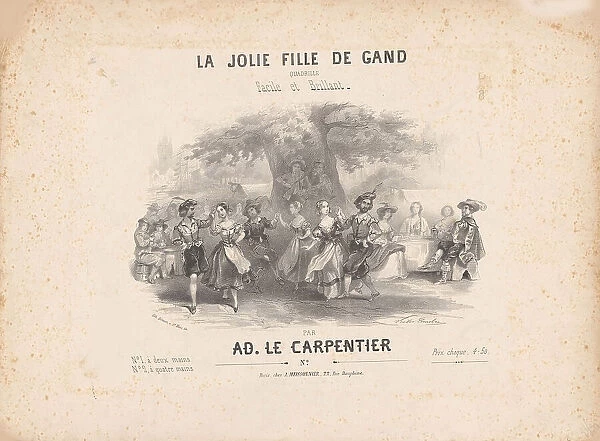 Cover of the score of the ballet La jolie fille de Gand by Adolphe Adam, 1842. Creator: Coindre, Victor (1816-1896)