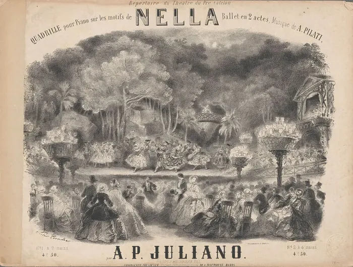 Framed Print : Cover of the score of the ballet Nella by Auguste Pilati, 1857. Creator: Coindre, Victor (1816-1896) Framed Print : Cover of the score of the ballet Nella by Auguste Pilati, 1857. Creator: Coindre, Victor (1816-1896)