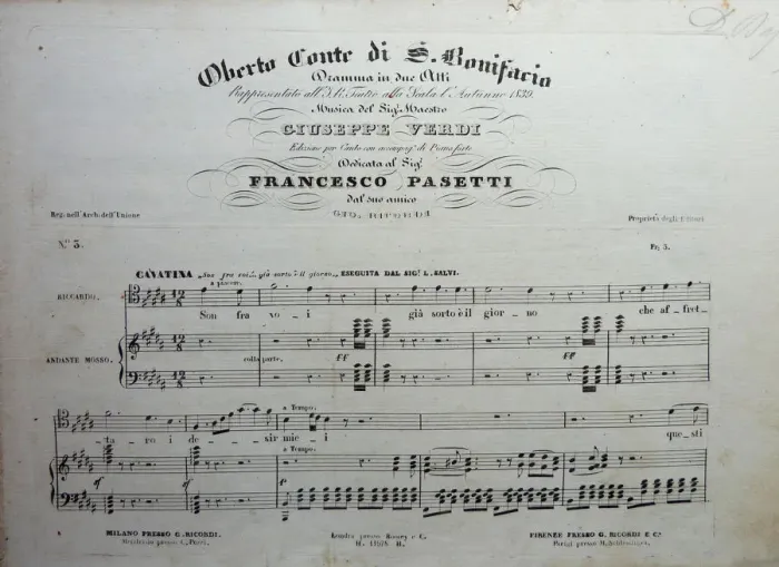 Framed Print : Cover of the score of the opera Oberto conte di San Bonifacio by Giuseppe Verdi, 1850 Framed Print : Cover of the score of the opera Oberto conte di San Bonifacio by Giuseppe Verdi, 1850