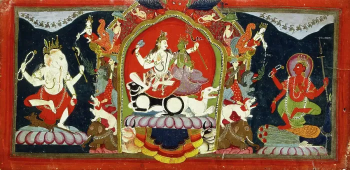 Framed Print : Cover of a Shakta Manuscript with Uma-Maheshvara, 1810. Creator: Unknown Framed Print : Cover of a Shakta Manuscript with Uma-Maheshvara, 1810. Creator: Unknown