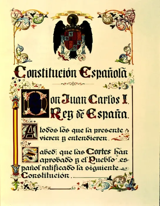Framed Print : Cover of the Spanish Constitution of 1978