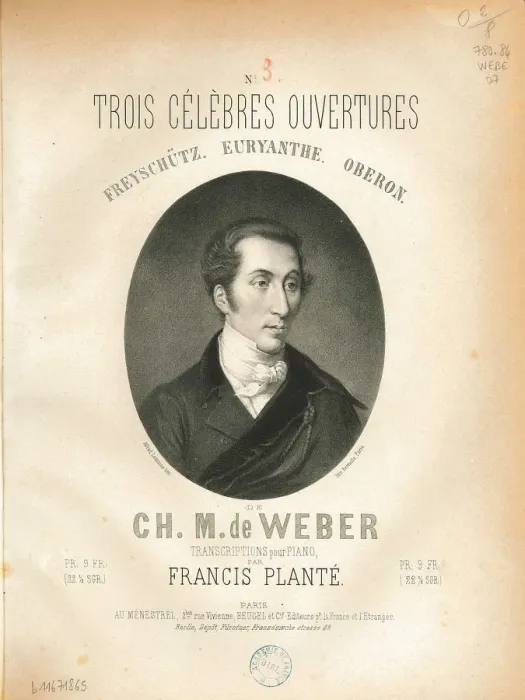 Framed Print : Cover of the Trois Celebres Ouvertures by Carl Maria von Weber, 1869
