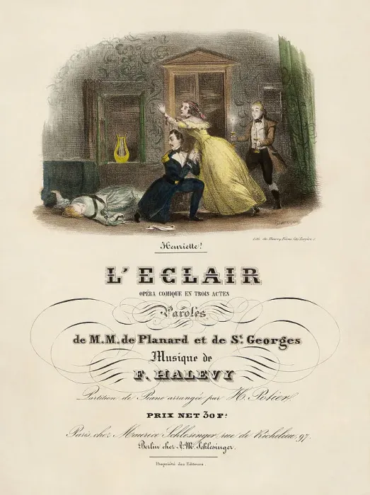 Framed Print : Cover of the vocal score of opera L'éclair by Fromental Halévy, 1836. Creator: Gavarni, Paul (1804-1866). Cover of the vocal score of opera L'éclair by Fromental Halévy, 1836. Creator: Gavarni, Paul (1804-1866) Framed Print : Cover of the vocal score of opera L'éclair by Fromental Halévy, 1836. Creator: Gavarni, Paul (1804-1866). Cover of the vocal score of opera L'éclair by Fromental Halévy, 1836. Creator: Gavarni, Paul (1804-1866)