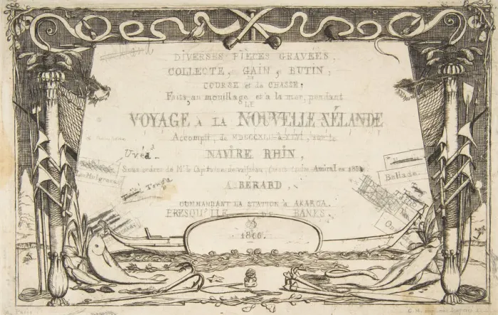 Framed Print : Cover: The Voyage to New Zealand (1842 - 46), 1866. Creator: Charles Meryon Framed Print : Cover: The Voyage to New Zealand (1842 - 46), 1866. Creator: Charles Meryon