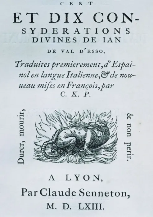 Framed Print : Cover of the work Ciento diez consideraciones divinas (One hundred and ten divine Framed Print : Cover of the work Ciento diez consideraciones divinas (One hundred and ten divine