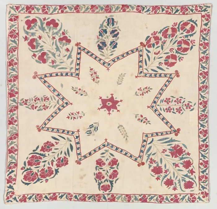 Framed Print : Cover Or Wrapping Cloth (Suzani), 1875-1900. Creator: Unknown Framed Print : Cover Or Wrapping Cloth (Suzani), 1875-1900. Creator: Unknown