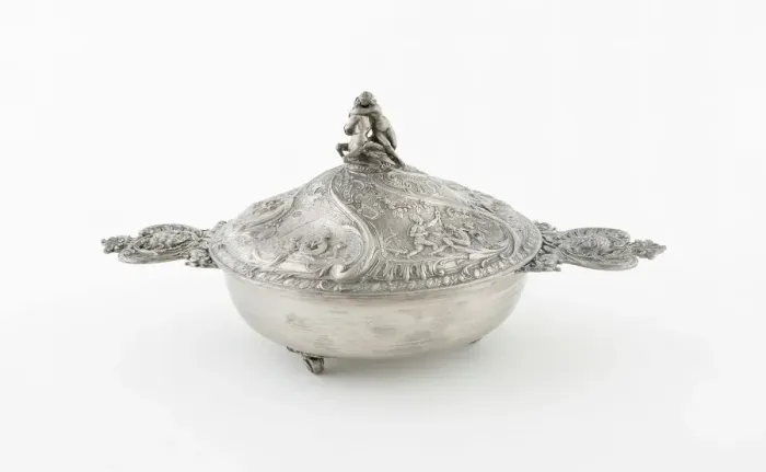 Framed Print : Covered Bowl (Ecuelle) with Representations of French Rivers, France, 1878 / 1892 Framed Print : Covered Bowl (Ecuelle) with Representations of French Rivers, France, 1878 / 1892