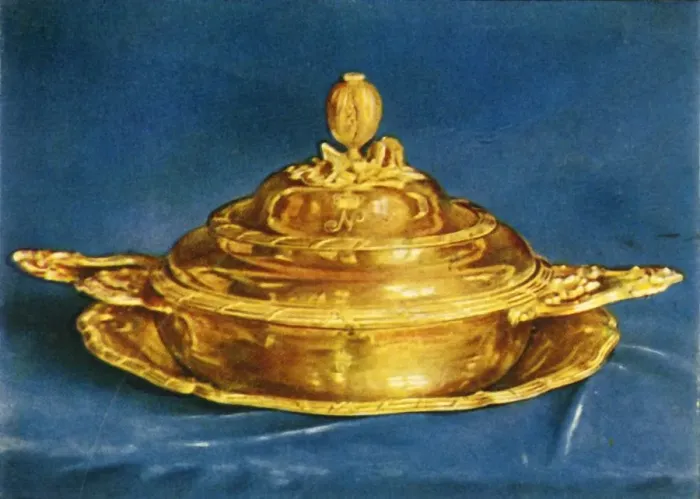 Framed Print : Covered Bowl and Plate, 1938. Creator: Unknown Framed Print : Covered Bowl and Plate, 1938. Creator: Unknown