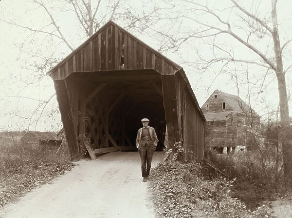Covered Bridge, Trent's Mills, Buckingham County, Virginia, 1933. Creator: Frances Benjamin Johnston