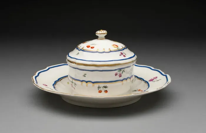 Framed Print : Covered Dish with Attached Stand, Frankenthal, c. 1775. Creator Framed Print : Covered Dish with Attached Stand, Frankenthal, c. 1775. Creator