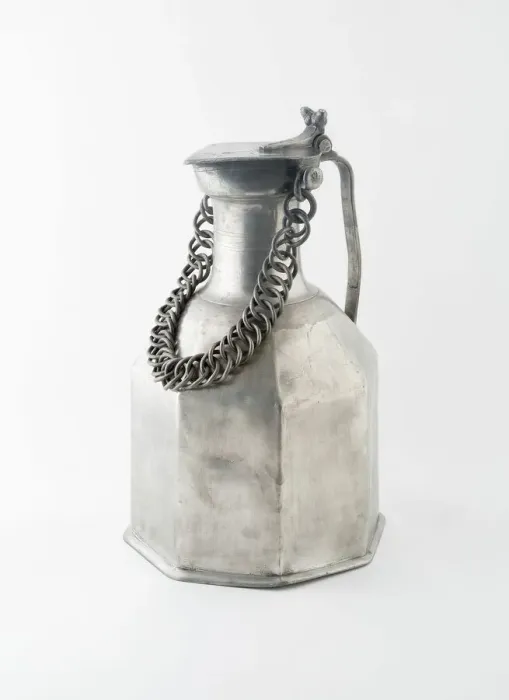 Framed Print : Covered Flagon with Chain, Wallis, c. 1750. Creator: Pierre Main Framed Print : Covered Flagon with Chain, Wallis, c. 1750. Creator: Pierre Main