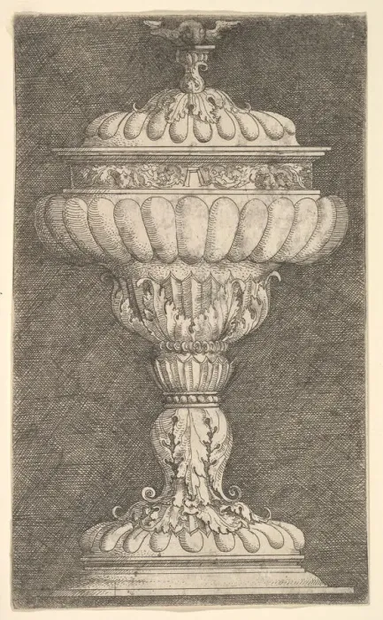 Framed Print : Covered Goblet with a Winged Ball on Top. n. d. Creator: Albrecht Altdorfer Framed Print : Covered Goblet with a Winged Ball on Top. n. d. Creator: Albrecht Altdorfer