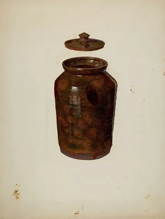 Framed Print : Covered Jar, c. 1940. Creator: John Collins Framed Print : Covered Jar, c. 1940. Creator: John Collins