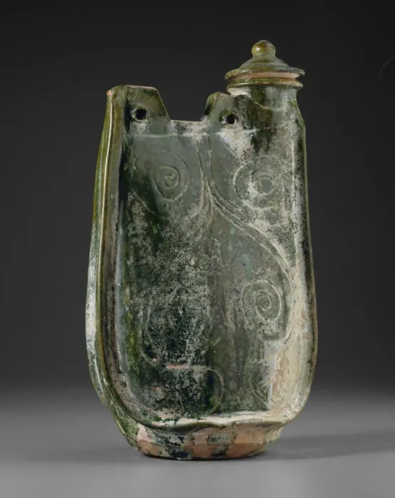 Framed Print : Covered Pilgrim Flask with Scrolls, Liao dynasty (907-1124), 11th century Framed Print : Covered Pilgrim Flask with Scrolls, Liao dynasty (907-1124), 11th century