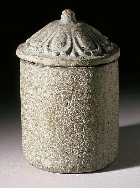 Covered Relic Container with Buddhist Deity, 13th-14th century. Creator: Unknown