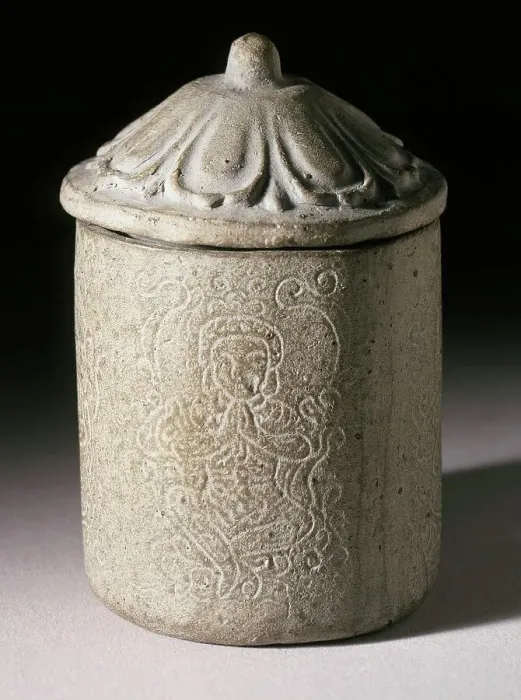 Framed Print : Covered Relic Container with Buddhist Deity, 13th-14th century. Creator: Unknown Framed Print : Covered Relic Container with Buddhist Deity, 13th-14th century. Creator: Unknown