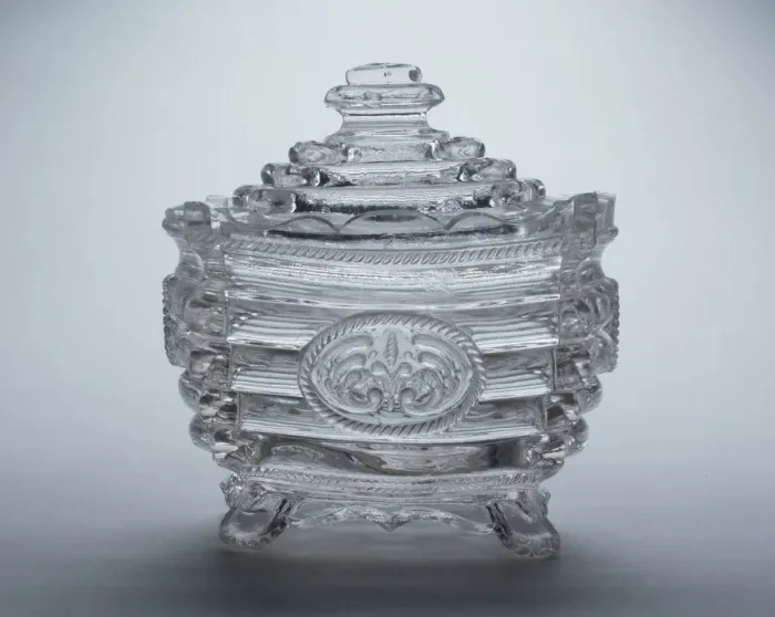 Framed Print : Covered Sugar Bowl, 1820 / 30. Creator: New England Glass Company Framed Print : Covered Sugar Bowl, 1820 / 30. Creator: New England Glass Company