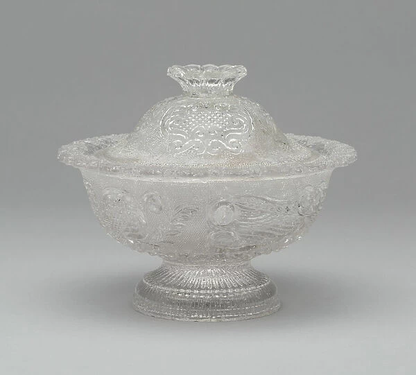 Covered Sugar Bowl, 1835 / 50. Creator: Boston and Sandwich Glass Company