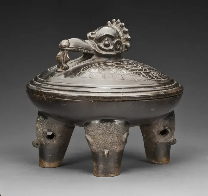 Framed Print : Covered Vessel with the Principal Bird and Peccary Heads, A. D. 200 / 300. Creator: Unknown Framed Print : Covered Vessel with the Principal Bird and Peccary Heads, A. D. 200 / 300. Creator: Unknown